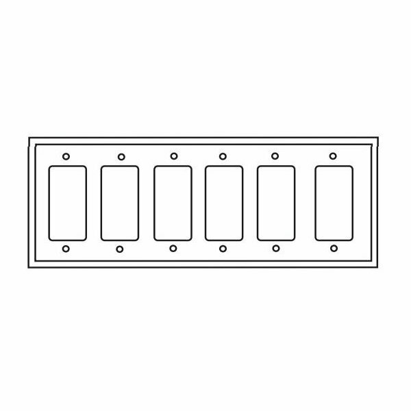 Cooper Industries Eaton Wallplate, 4-1/2 in L, 11.813 in W, 6-Gang, Thermoset, White 2166W-BOX